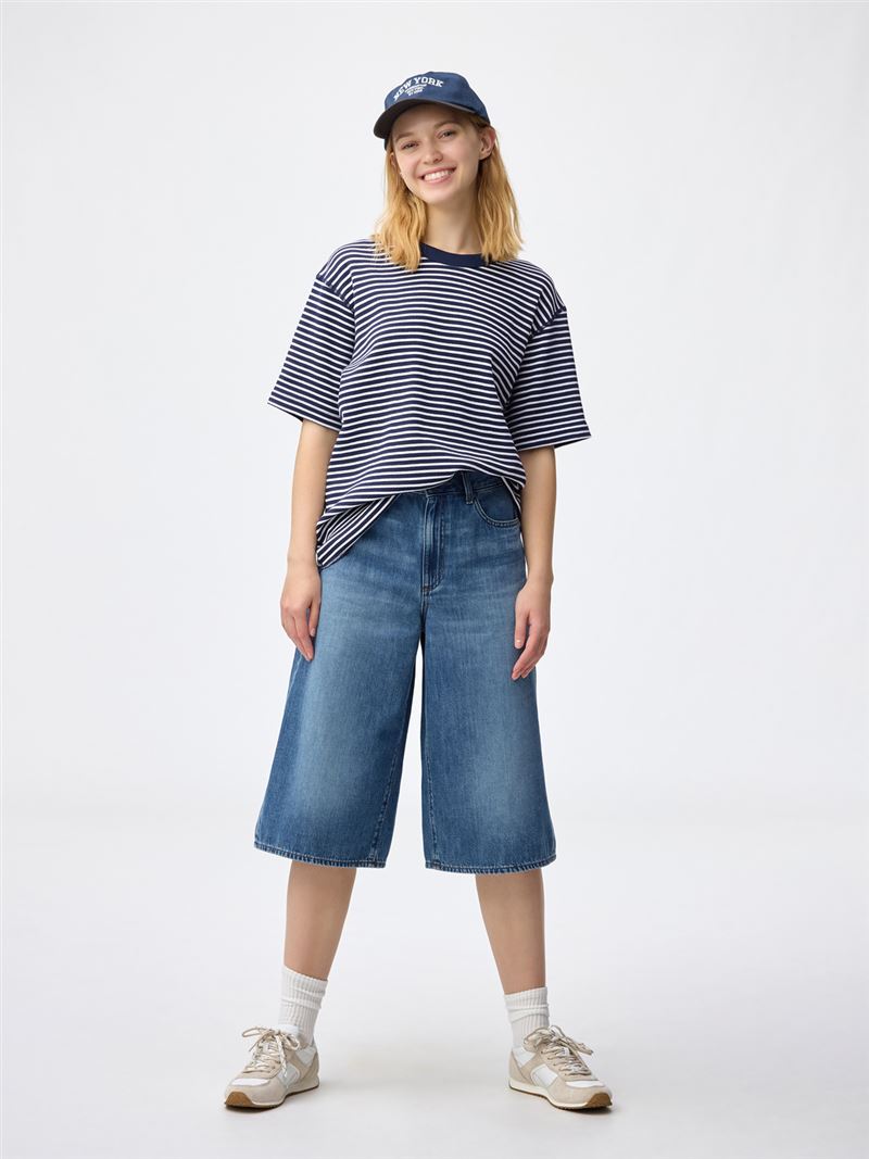 GU美人祭主打膝下Jorts實穿又顯瘦。（圖／品牌業者提供）