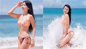 小嫻曬出身在墾丁穿比基尼的性感照在陽光下非常好看。（圖／翻攝自小嫻IG）