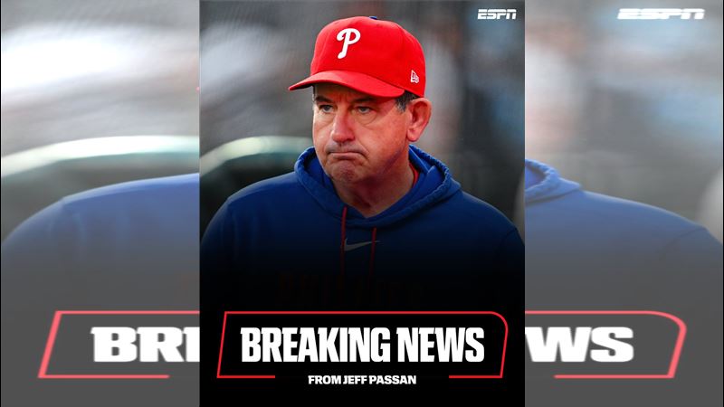 費城人開除總教練湯姆森（Rob Thomson）。（圖／翻攝自ESPN X）