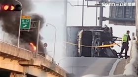 高雄,前鎮區,高架橋,新生路,車禍,火燒車,OHCA（圖／翻攝畫面）