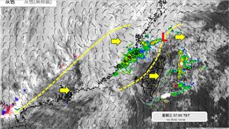 專家1圖示警鋒面裂成兩份　雨最大地區曝