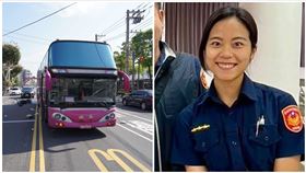 遊覽車,女警,女大生,騎士,機車,台南,安南區（圖／翻攝畫面）