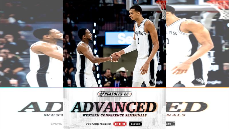 聖安東尼奧馬刺晉級季後賽第二輪。（圖／翻攝自X平台 @Spurs）