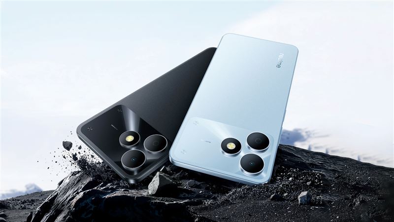 realme推出入門新機Note 80，帶來「風暴黑」、「冰河藍」兩色，搭配4GB+128GB容量，建議售價NT$4,990