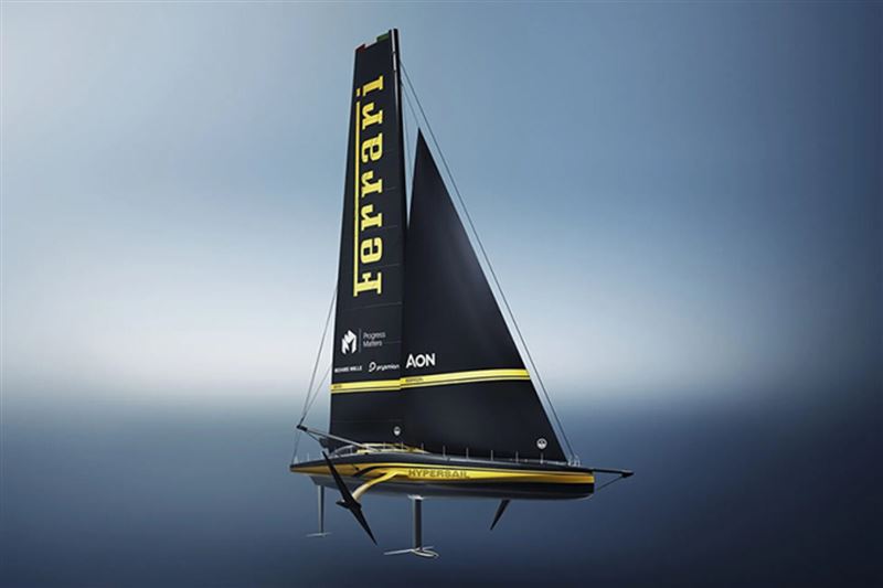 Hypersail長達100英尺、寬20公尺，採用碳纖維單體船身打造。（圖／翻攝Ferrari網站）