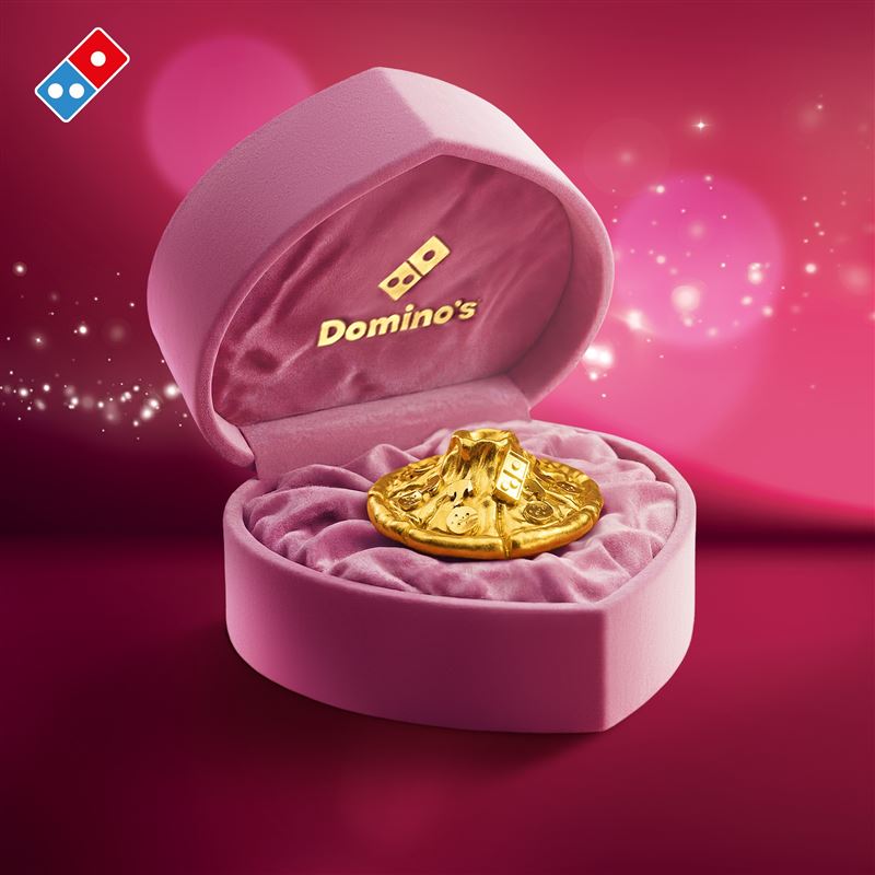 達美樂推出全球唯一「999純金火山」。（圖／品牌業者提供）