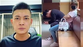 鳳梨先前親赴嘉義地檢署，拍攝不遠處的一對男女，暗指其中男子就是馮語婷。（圖／翻攝自鳳梨IG）