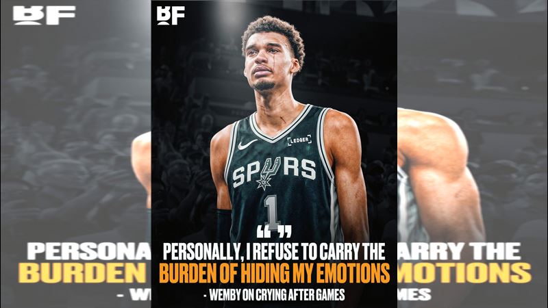 聖安東尼奧馬刺隊當家球星溫班亞馬（Victor Wembanyama）。（圖／翻攝自X平台 @bballforever_）