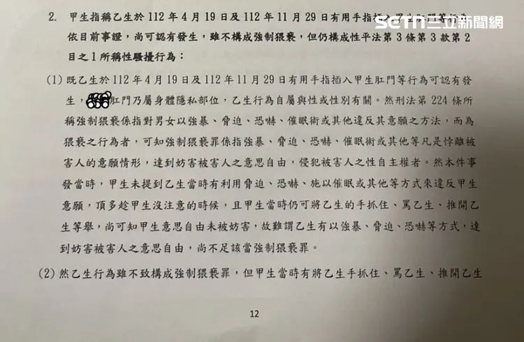 男大生因被同學以手指侵犯肛門，不過校方的性平會卻認為只算性騷，讓男大生相當不滿。(圖/翻攝Threads)
