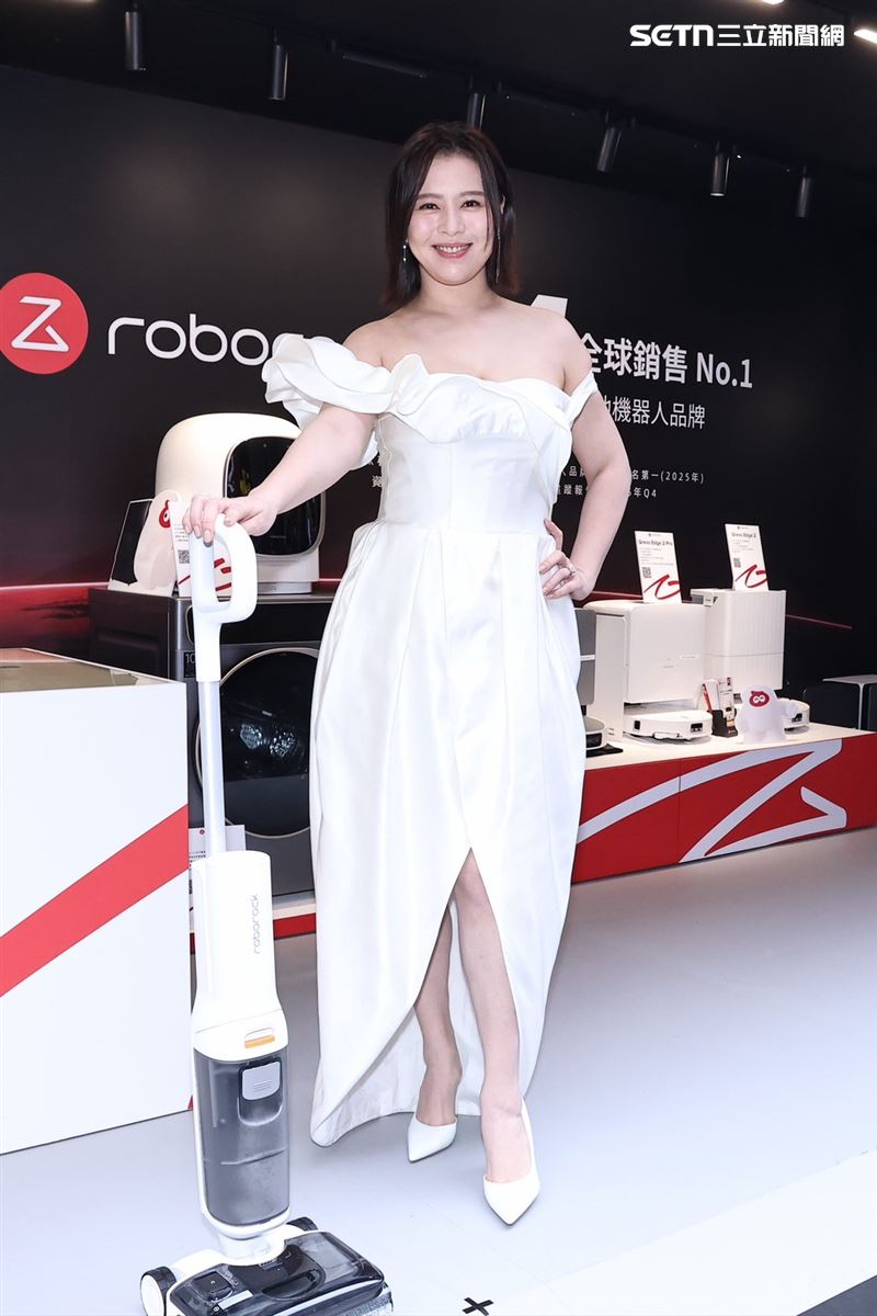 劉品言產後首度公開亮相，出席家電品牌記者會。（圖／記者田俊彥攝影）