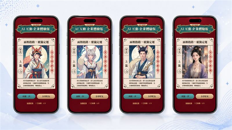 AI線上求籤換臉互動立即試用 (圖／創造智能)