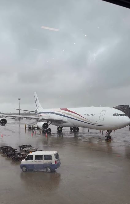 史瓦帝尼國王特使專機抵台。（圖／翻攝畫面）
