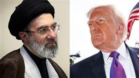 川普、伊朗新任最高領袖穆吉塔巴．哈米尼（Ayatollah Mojtaba Khamenei）。（圖／翻攝自維基百科、X@LucasSa56947288）