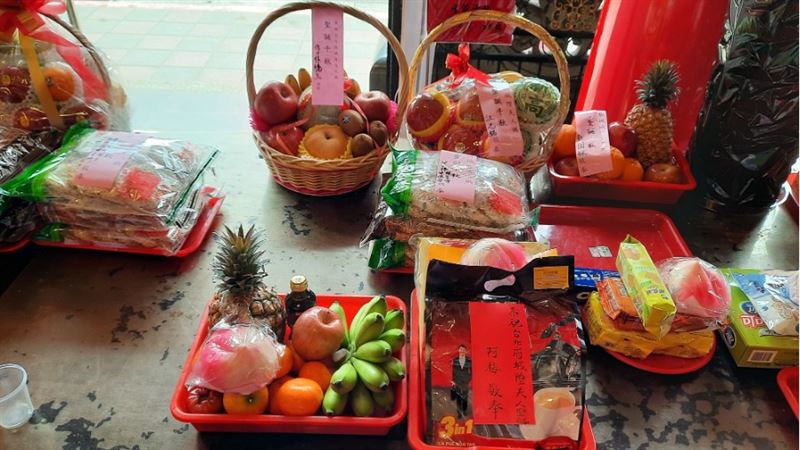 城隍夫人賀壽供品。（圖／翻攝自台北府城隍廟粉絲專頁）
