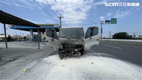 雲林,褒忠鄉,死亡,車禍,闖紅燈,騎士,火燒車,台19線（圖／翻攝畫面）