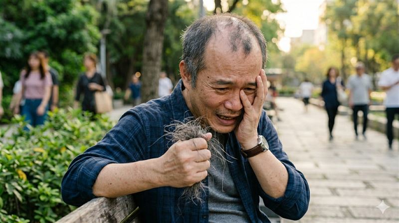掉髮恐為健康警訊，可能與紅斑性狼瘡、多囊性卵巢、壓力、甲狀腺、缺鐵與黴菌感染相關，應及早就醫檢查治療。（示意圖／AI製圖）