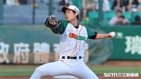 中職37年例行賽，統一獅中繼投手林詔恩。（圖／記者劉彥池攝影）