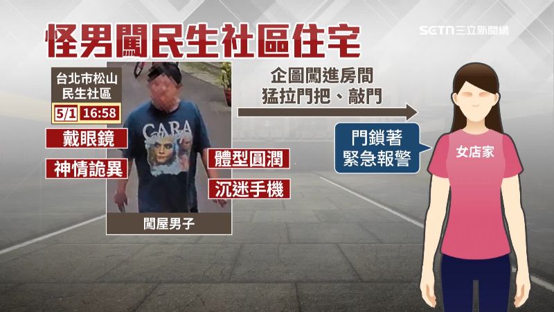 店家指出，男子試圖闖進私人房間