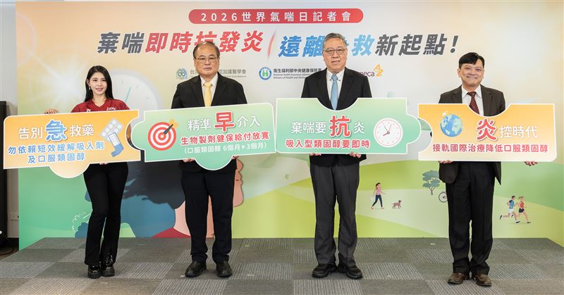 衛生福利部中央健康保險署與台灣胸腔暨重症加護醫學會共同呼籲，氣喘治療策略已明確轉向「即時抗發炎控制」，強調在症狀出現當下即介入抗發炎治療，並降低對短效緩解吸入劑的依賴