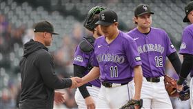 菅野智之先發5.1局退場。（圖／美聯社／達志影像）