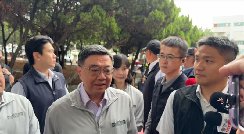 卓榮泰上午訪視「第48屆國際技能競賽國手及團隊培訓情形」前受訪。（圖／翻攝畫面）