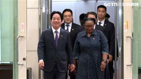 賴清德上午搭乘史瓦帝尼國王專機返抵國門，發表談話（圖／翻攝畫面）