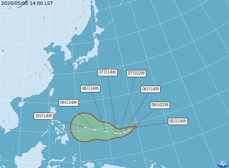 熱帶低壓生成，預計24小時內增強為「哈格比」颱風。（圖／氣象署）