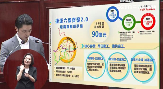 蔣萬安說明環狀線最新進度。（圖／翻攝畫面）