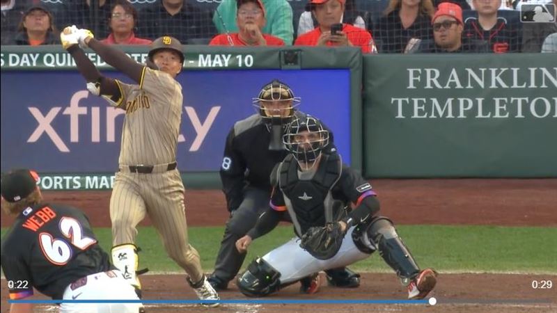 教士韓籍內野手宋成文敲出大聯盟生涯首安。（圖／翻攝自MLB官網）