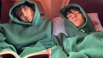 珉奎飛機讀書3分鐘陣亡！秒睡畫面曝光