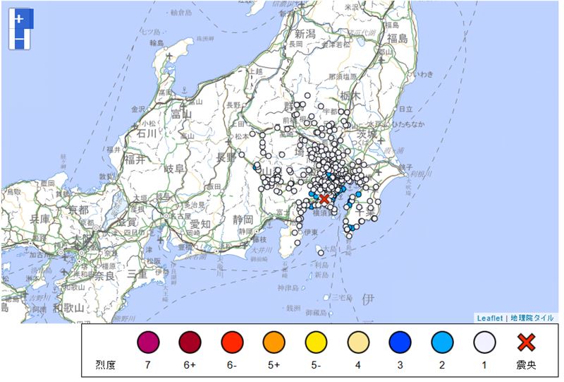 神奈川縣規模4.2地震。（圖／日本氣象廳）