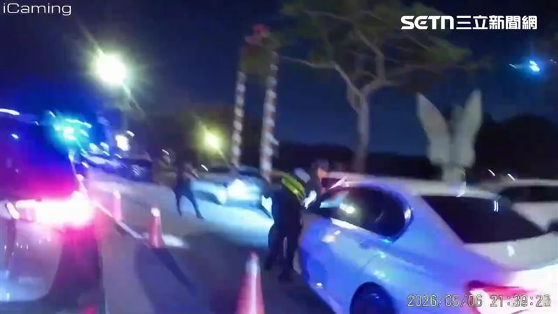 北市保大警員盤查萬男車輛遭衝撞受傷，警方連夜前往台中東勢逮人。（圖／翻攝畫面）