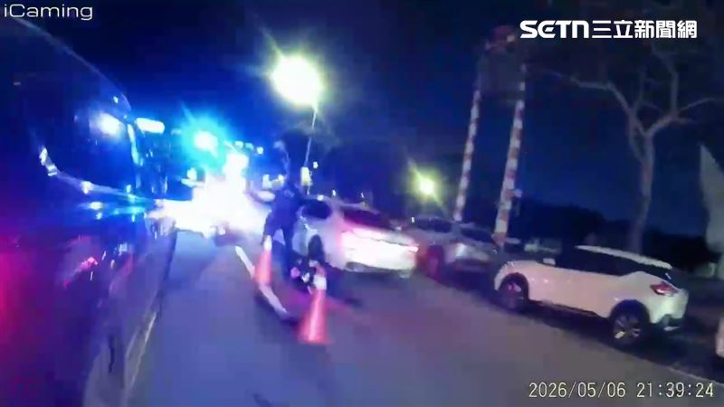 北市保大警員盤查萬男車輛遭衝撞受傷，警方連夜前往台中東勢逮人。（圖／翻攝畫面）