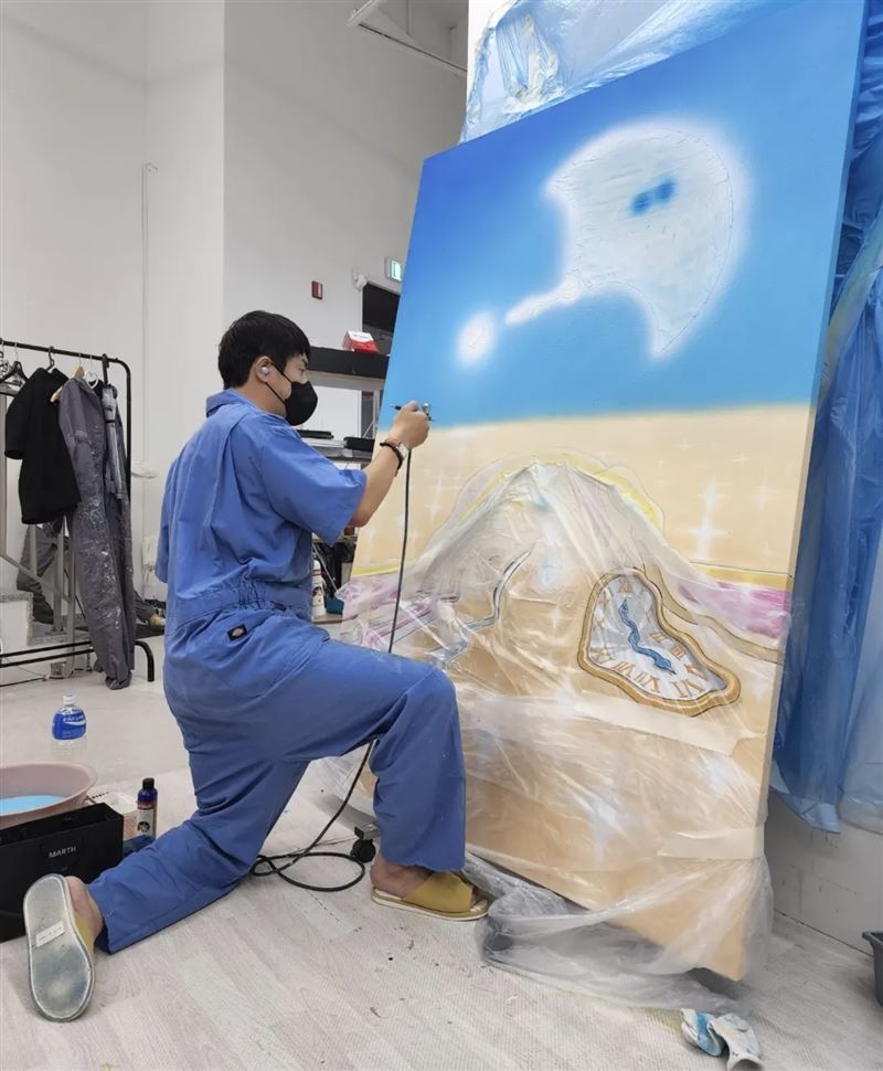 旗安84個人畫展賣出的畫作，遭到買家轉售。（圖／翻攝自IG）