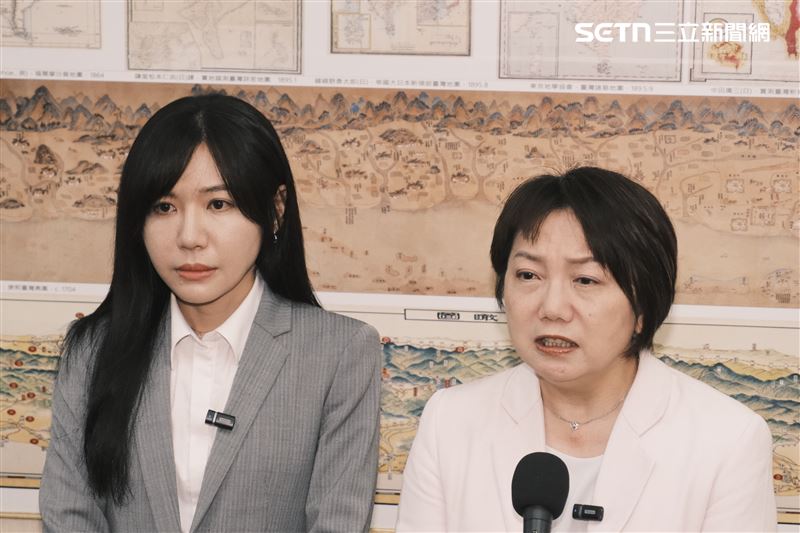 范雲呼籲，藍白兩黨應支持國安法案，不讓敵人破壞我國民主；吳沛憶也強調，國民黨應查清楚，和馬德合拍影片的藍營民代是否知情。（圖／記者楊士誼攝影）