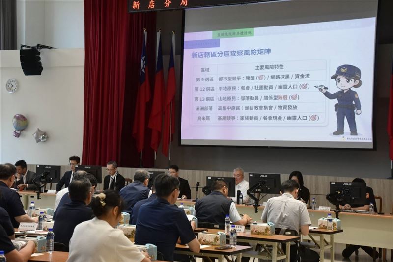 北檢選舉查賄列車首站在新店分局。（圖／翻攝畫面）