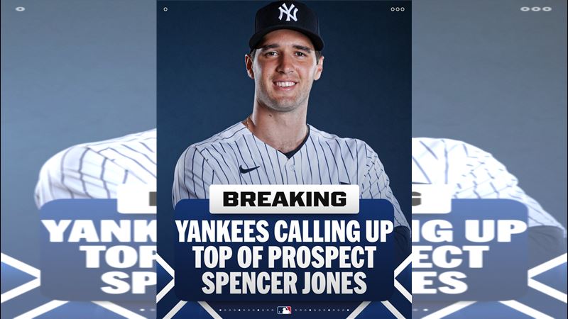洋基升上「左打法官」瓊斯（Spencer Jones）。（圖／翻攝自MLB X）
