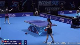 香港隊員蘇籽童拋球拍慶祝引起撻伐。（圖／翻攝自Threads）