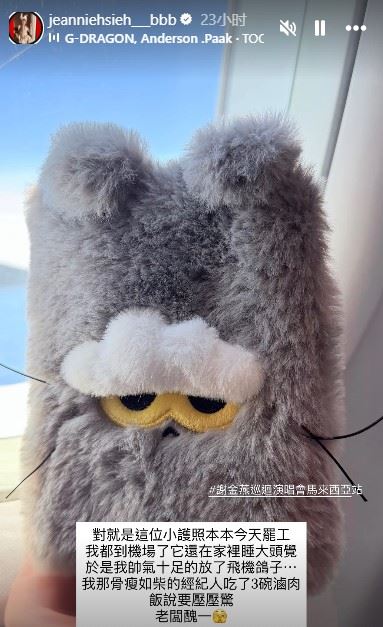 謝金燕飛馬來西亞開唱忘帶護照。（圖／翻攝自IG @jeanniehsieh___bbb）