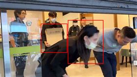 光澤醫美館前店的店員及1箱文件被警方帶走。（圖／翻攝畫面）