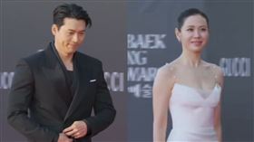 玄彬、孫藝真踏上百想藝術大賞紅毯。（圖／翻攝自CHZZK）