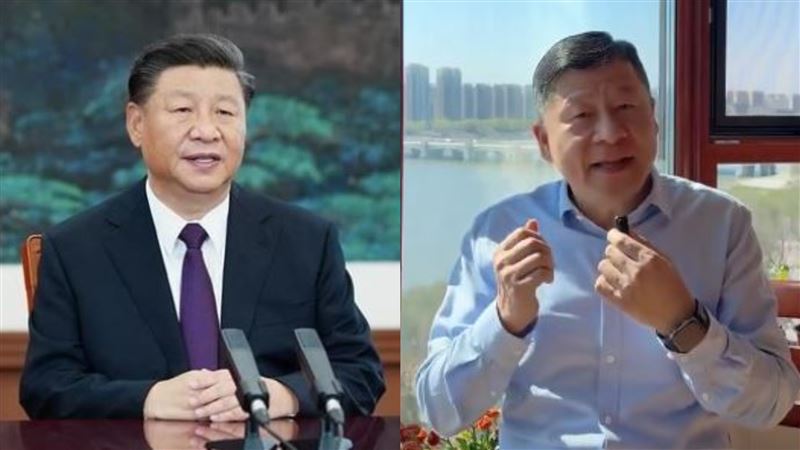 長得像習近平（左）也有罪？抖音博主「牡丹江順峰東哥」（右）抖音帳號剛破萬粉，就慘遭封號。（圖／翻攝自新華網、X平台）