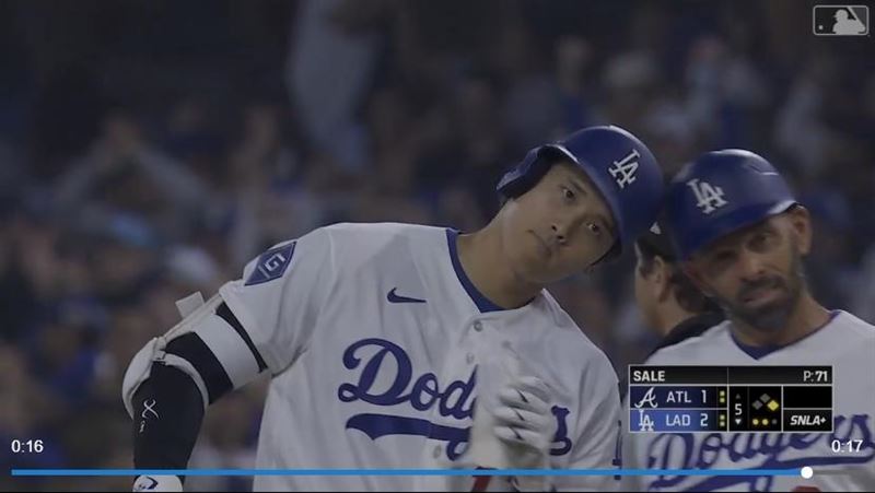 大谷翔平敲安打回超前分。（圖／翻攝自MLB官網）