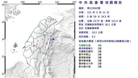 中央氣象署發布地震資料。（圖／中央氣象署）