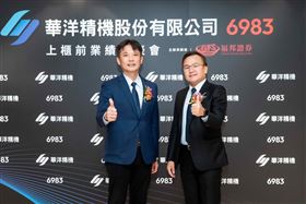 華洋精機董事長邱見泰（左）、總經理蕭賢德（右）合影。（圖／華洋精機）