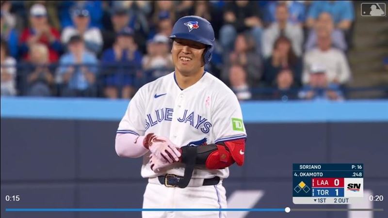 岡本和真連9場比賽敲安。（圖／翻攝自MLB官網）
