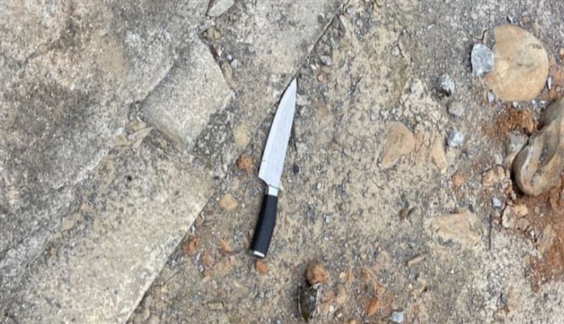 黃男氣得開車衝撞鄰居，事後還持刀衝上前刺殺。（圖／翻攝畫面）