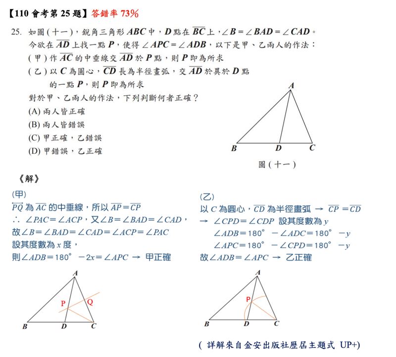 「Good全名師教學團隊」老師顧全整理數學科會考題型及命題趨勢。（圖／Good全名師教學團隊提供）