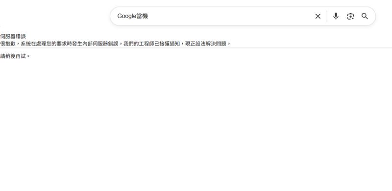 Google搜尋壞掉。（圖／取自Google）
