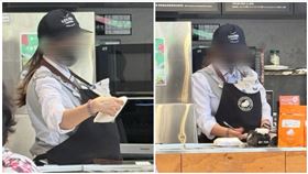 路易莎媽媽店員揹著孩子上班，照片曝光感動25萬人。（圖／Threads網友misa_0703授權提供，未經同意請勿轉載）